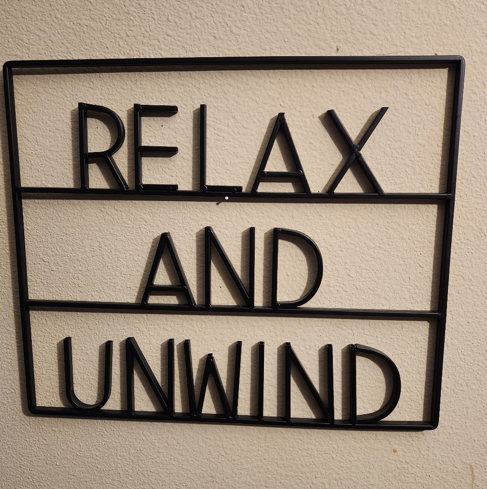 Black Metal Wall Art Decor - Relax and Unwind (Hobby Lobby)